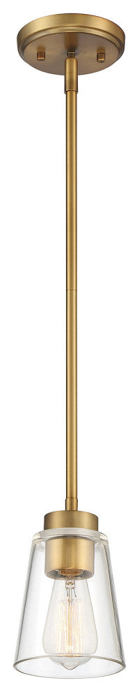 Calhoun 1-Light Warm Brass Small Mini-Pendant
