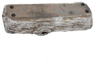 Admired By Nature Cement Rustic White Tree Log Succulents Cactus Planter, 14"