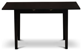 3-PieceWood Dining Table Set 2 Wood Chairs, Butterfly Leaf Kitchen Table, Black