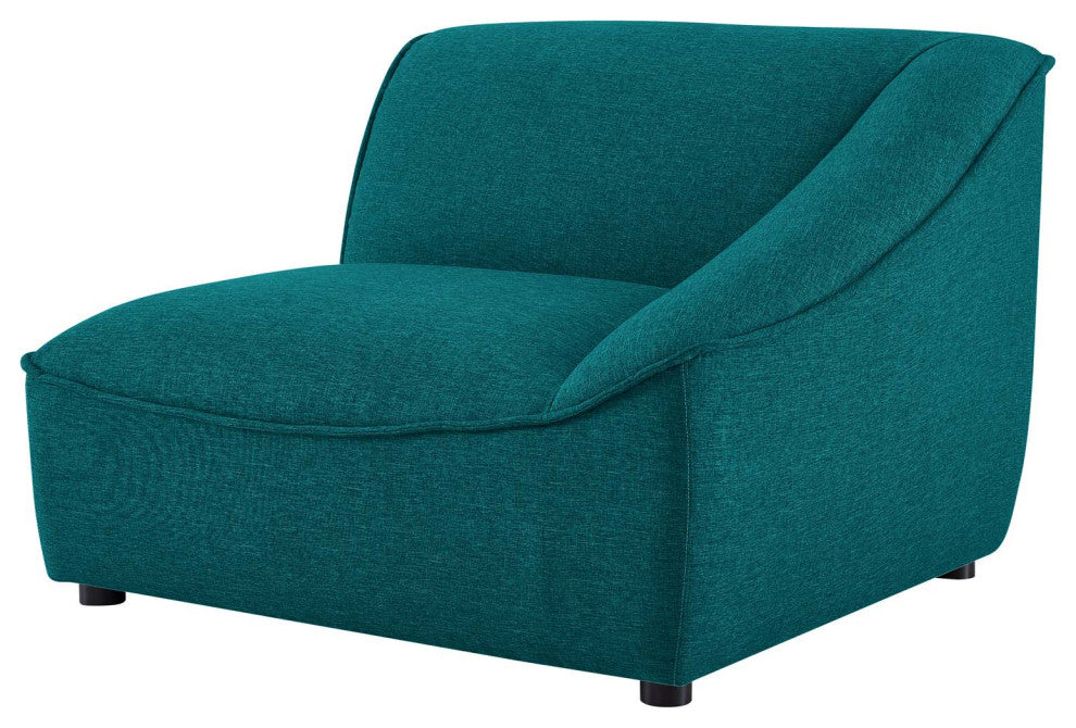 Loveseat Sofa, Fabric, Teal Blue, Modern, Living Lounge Hotel Lobby Hospitality