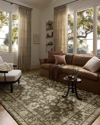 Loloi Percival Moss / Natural 3'-6" x 5'-6" Accent Rug