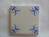 Delft Tile Blue and White Historic  Fleur De Lis, Delft Style, Set of 30