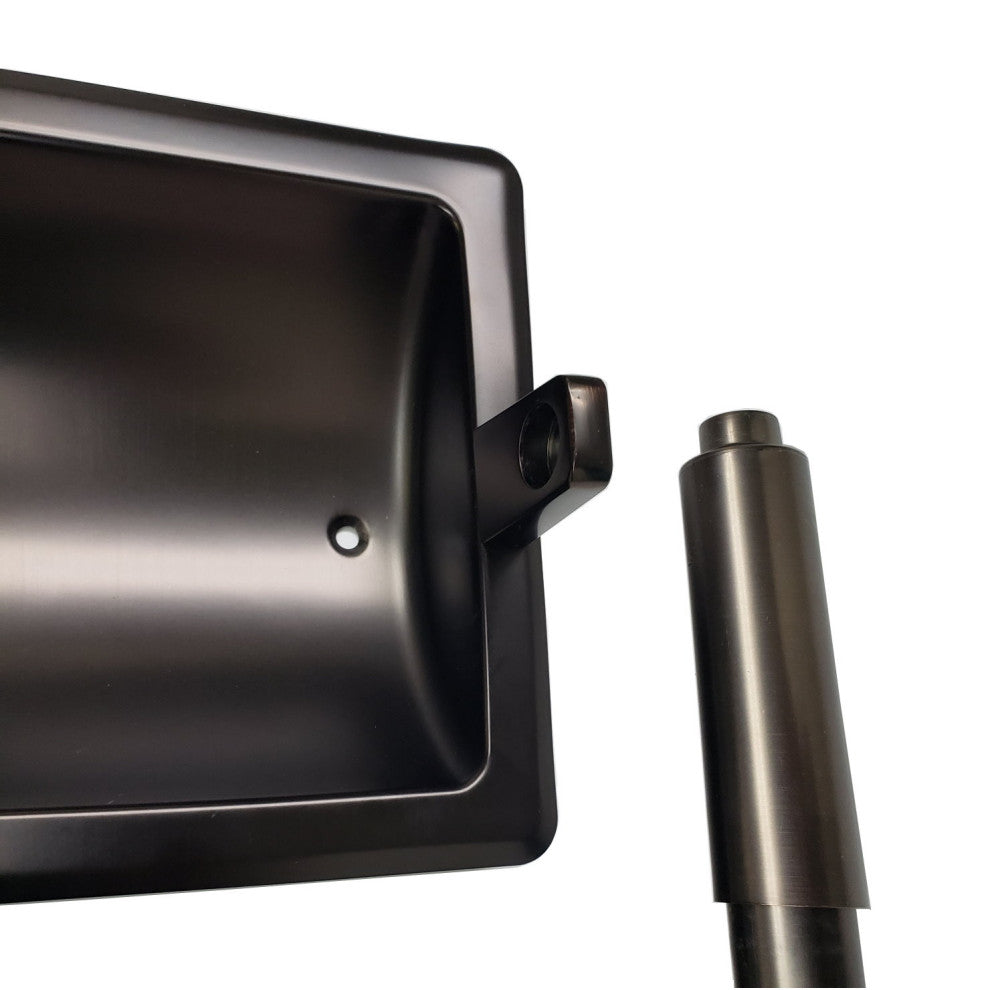 Arista Recessed Toilet Paper Holder with Galvanized Mounting Plate, Oil Rubbed Bronze