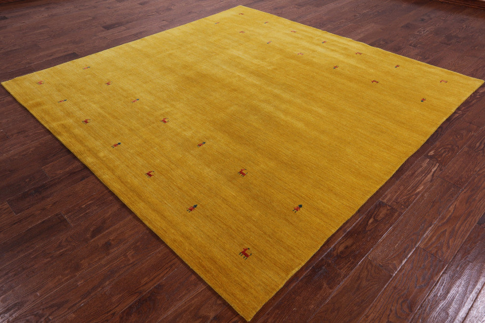 8' Square Persian Gabbeh Hand Knotted Wool Rug - Q15163