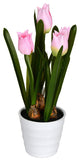 Vickerman FO194502 10" Artificial Pink Potted Tulip, Pack of 2