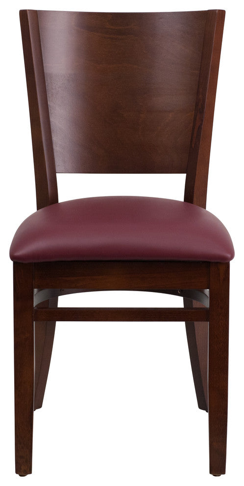 Restaurant Tables and Chairs, "Lexington" Solid Wood Dining Chairs, Walnut Burg