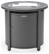 LeisureMod Walbrooke Patio Round Tank Holder, Gray