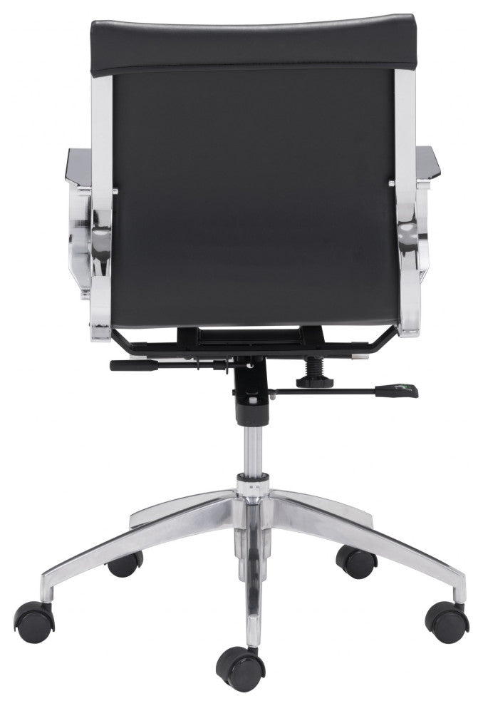 Black Ergonomic Conference Room Low Back Rolling Office Chair