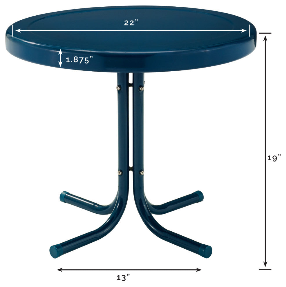 Retro Metal Side Table, Navy