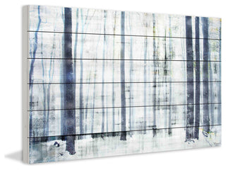 "Winter Trees" UV Ink Print on White Wood, 45"x30"