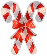 12" Lighted Holographic Candy Cane Christmas Window Silhouette Decor
