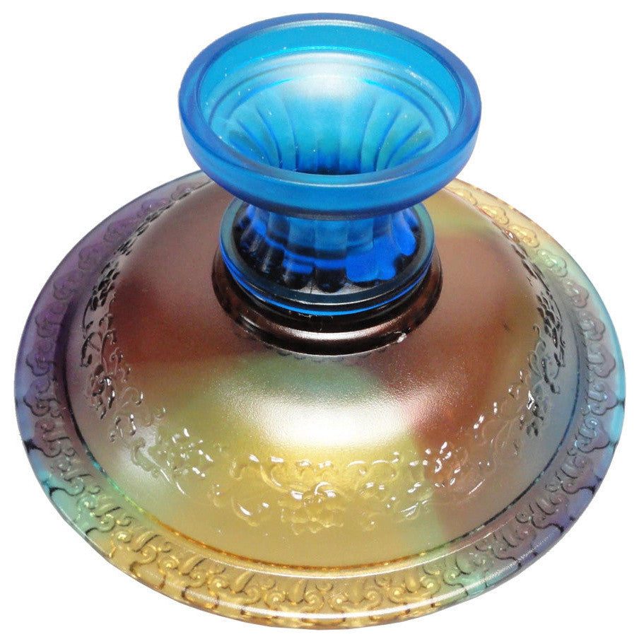 Chinese Liu Li, Crystal Glass Pate-de-verr Candle Holder Offering Holder
