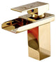 Single Lever Waterfall Gold Bathroom Sink Basin Faucet