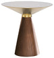 Iris 16-inch Side Table in Walnut and Brushed Gold