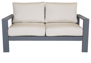 Finley Loveseat With Cushion, Powdered Pewter/Cast Silver