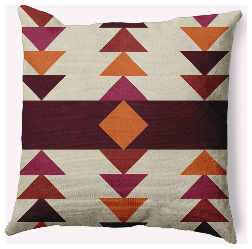 18" x 18" Sagebrush Indoor/Outdoor Polyester Throw Pillow, Pomegranate