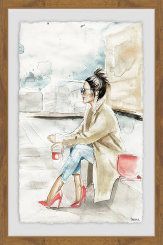 "Printed Pink Heels" Framed Painting Print, 24"x36"