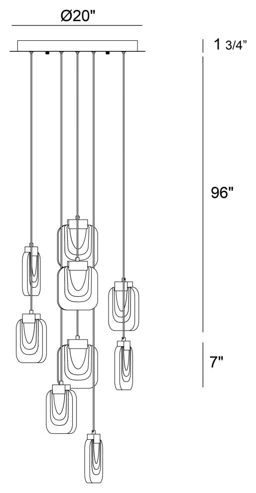 Contemporary Chandelier, Gold