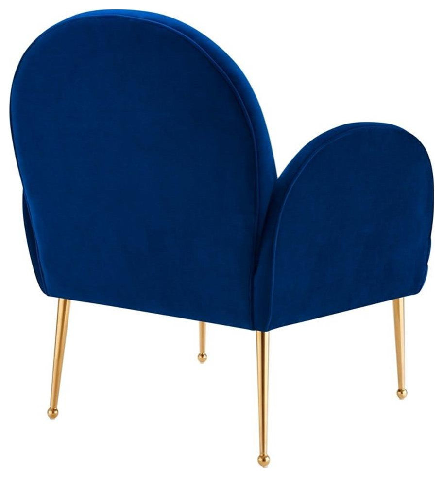 Transcend Performance Velvet Armchair, Navy