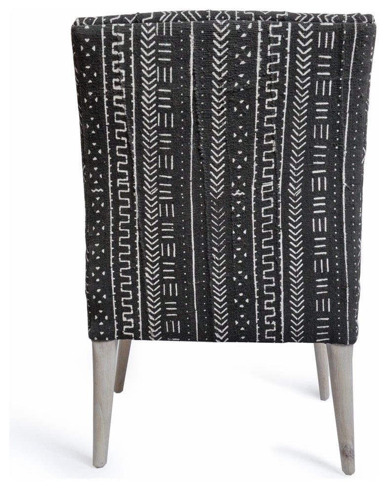 Mudcloth Black & White Side Chair