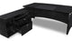 71" Modern Washington Black Oak Wood Desk Rolling Return