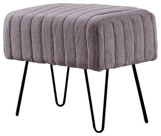 Serenta Super Mink Ottoman, Charcoal, 19''x13''x17''