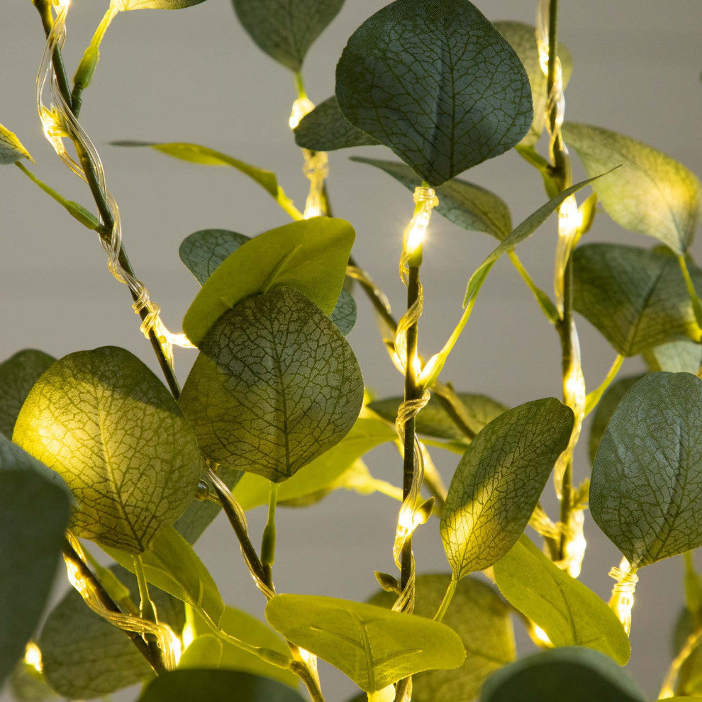 4ft. Lighted Artificial Eucalyptus Tree With 240 Warm White LED Lights