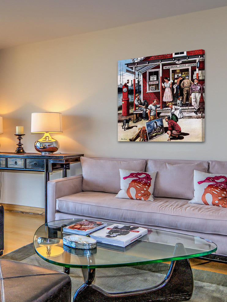 "Coastal Postal Office" Painting Print on Canvas by Stevan Dohanos