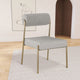 Carly Faux Leather/Boucle Fabric Upholstered Dining Chair, Taupe
