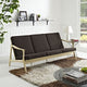 Modern Contemporary Sofa, Chocolate Fabric
