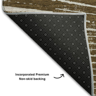 Premium Machine Washable Mayfield AMF542 Chocolate 3' x 5' Rug