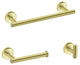 3-Piece Wall Mounted Bathroom Accessory Set, Brushed Gold