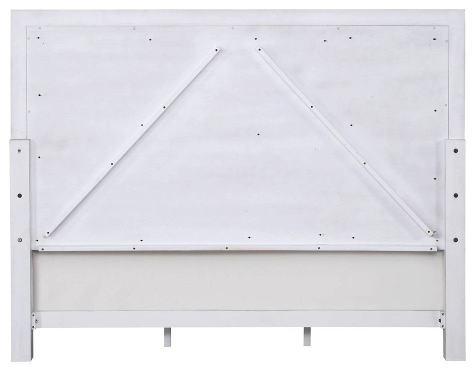 ACME Katia Eastern King Bed, Gray Linen and White Finish
