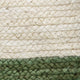 Two-Tone Off-White Jute Decorative Basket With Handles, Moss Green, 19"
