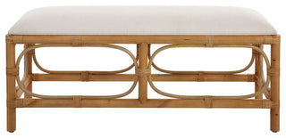 Uttermost 23755 Laguna 48"W Wood Framed Fabric Bench - White