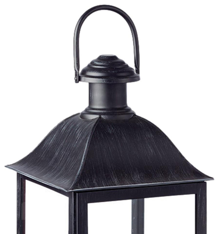 Classic Carriage Antique Style Candle Lantern Black Metal Outdoor Safe Patio