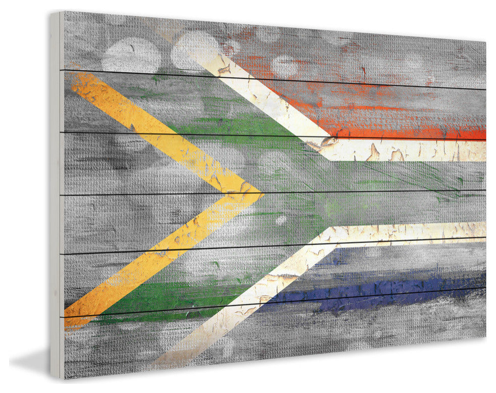 "Fly Africa" Print on White Wood, 36"x24"