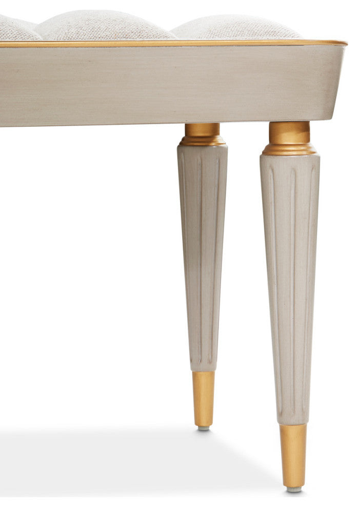 St. Charles Chenille Accent Bench, Dove Gray