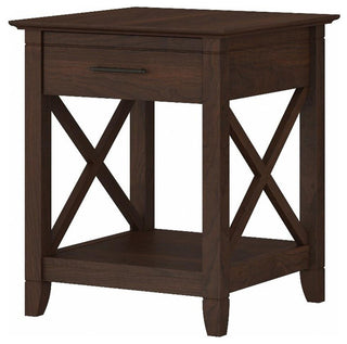 Key West End Table with Storage in Bing Cherry - Engineered Wood