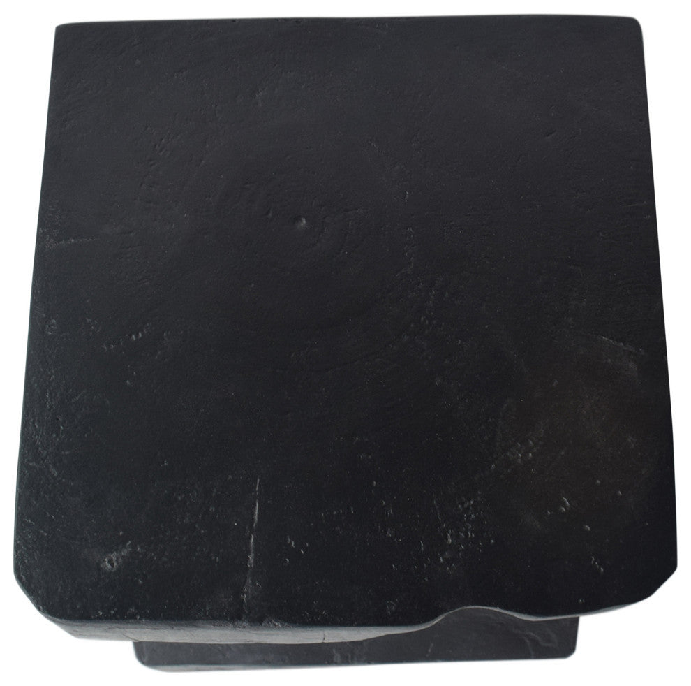 Jasmine Outdoor Light-Weight Concrete Accent Table, Black
