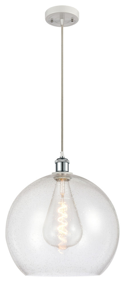 Innovations 516-1P-WPC-G124-14-LED 1-Light Pendant, White, Polished Chrome