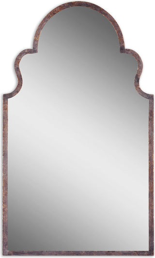 Uttermost Brayden Metal MDF Arch Mirror in Lightly Textured Dark Brown/Gold