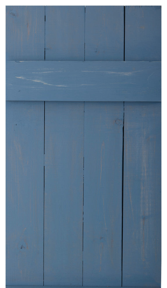 Traditional Board and Batten Exterior Shutters Pair, Blue, 72"