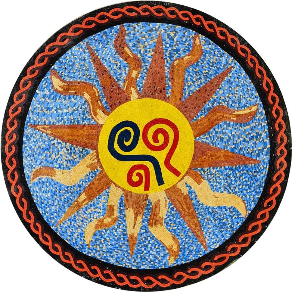 Abstract Sun Mosaic Art Tile Decor, Jax 48