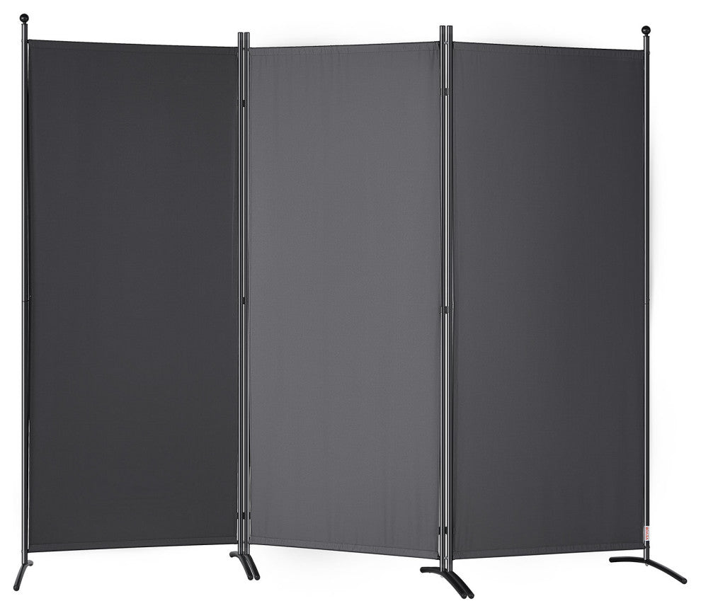 VEVOR Room Divider 3-Panel Folding Privacy Screen 89"x20.3"x72.8" Dark Gray