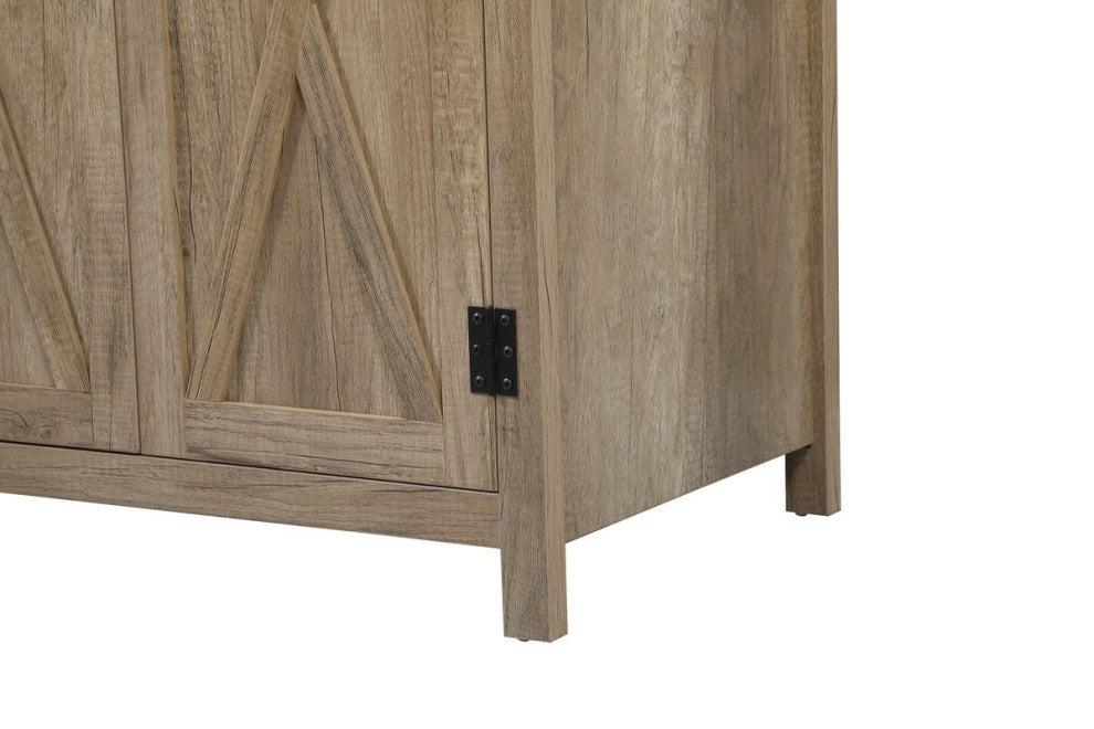 Home Living 19" Farmhouse Natural Oak-Light Bathroom Vanity
