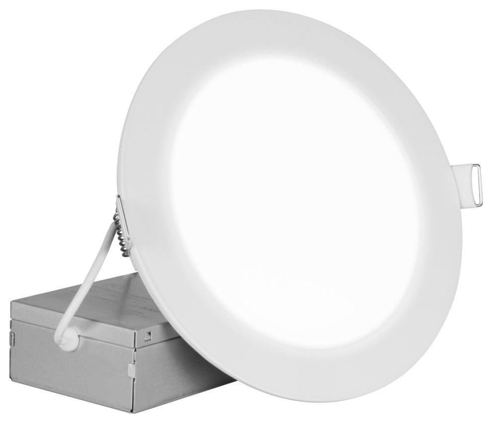 REL Series 8" Round White Canless LED Downlight, 2700K
