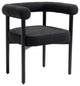Hyatt Boucle Fabric Upholsetered Dining Chair, Black, Black Finish