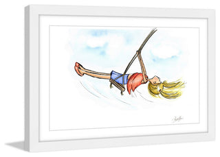 "Swinging Girl" Framed Painting Print