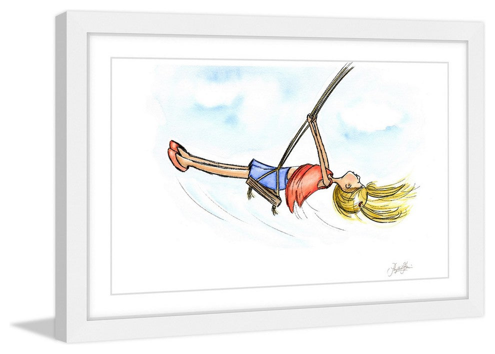 "Swinging Girl" Framed Painting Print